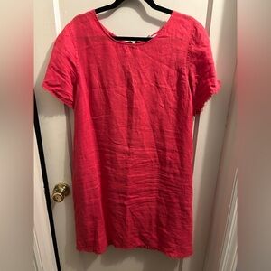 Tommy Bahama 100% linen pink knee length shift vacation holiday  dress large